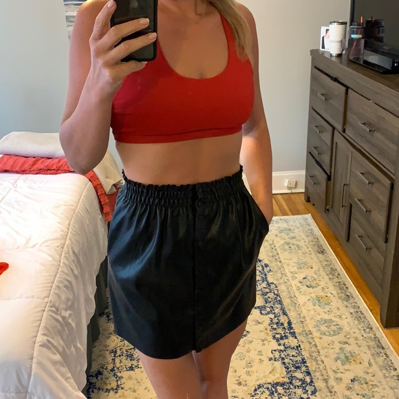 Zara leather skirt with buttons - Picture 2 of 2